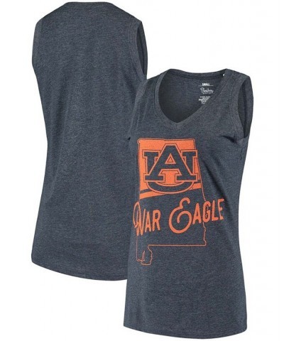 Women's Navy Auburn Tigers Ferris Melange V-Neck Tank Top Navy $14.70 Tops