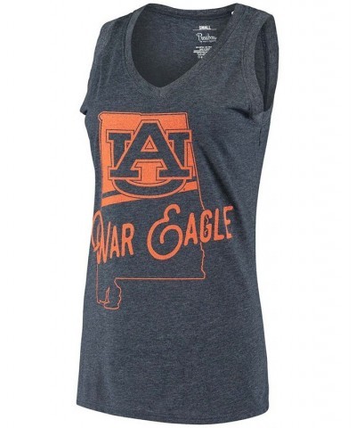 Women's Navy Auburn Tigers Ferris Melange V-Neck Tank Top Navy $14.70 Tops