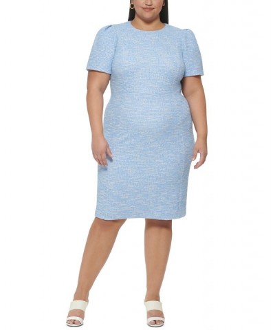 Plus Size Tweed Sheath Crewneck Dress Serene Multi $52.79 Dresses