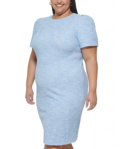 Plus Size Tweed Sheath Crewneck Dress Serene Multi $52.79 Dresses