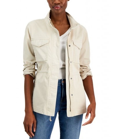 Petite Cotton Utility Jacket Tan/Beige $24.38 Jackets