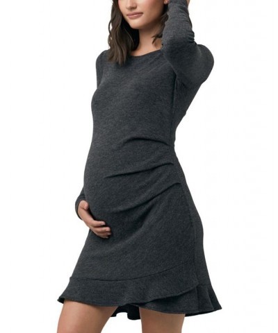 Evie Frill Hem Dress Charcoal Charcoal Marle $46.20 Dresses