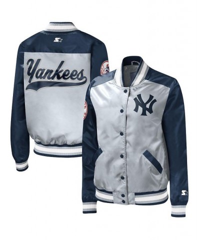 Women's Gray New York Yankees The Legend Full-Snap Jacket Gray $44.55 Jackets