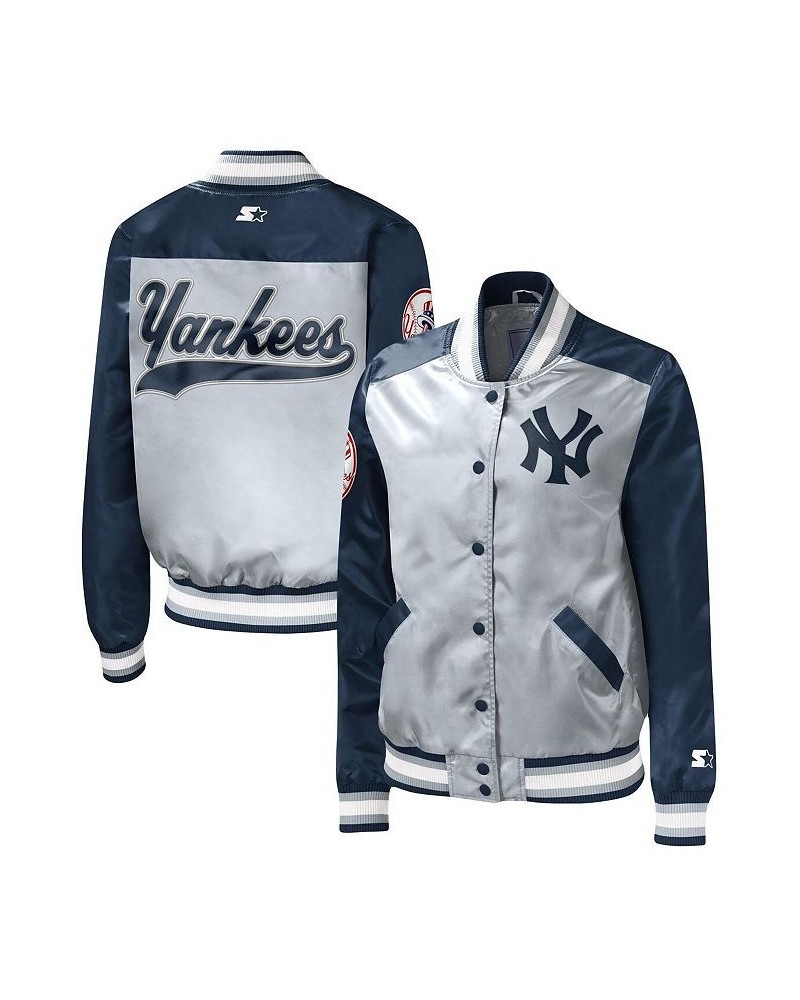 Women's Gray New York Yankees The Legend Full-Snap Jacket Gray $44.55 Jackets