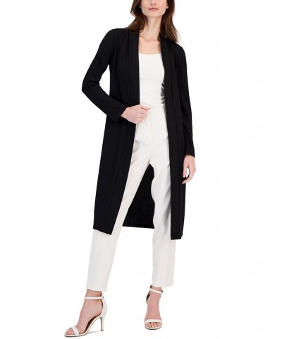 Women's Open-Front Ribbed Knit Cardigan Anne Black $28.29 Sweaters