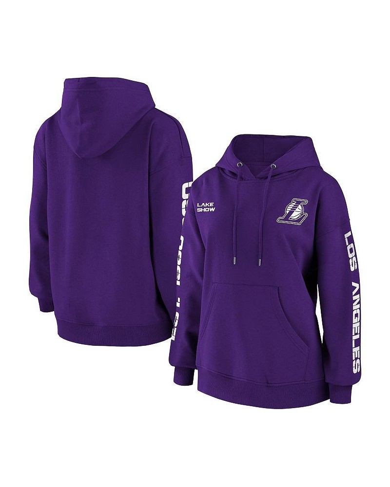 Women's Purple Los Angeles Lakers Pullover Hoodie Purple $41.59 Sweatshirts