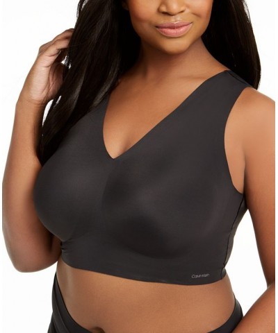 Women's Plus Size Invisibles V-Neck Comfort Bralette QF5831 Black $17.44 Bras