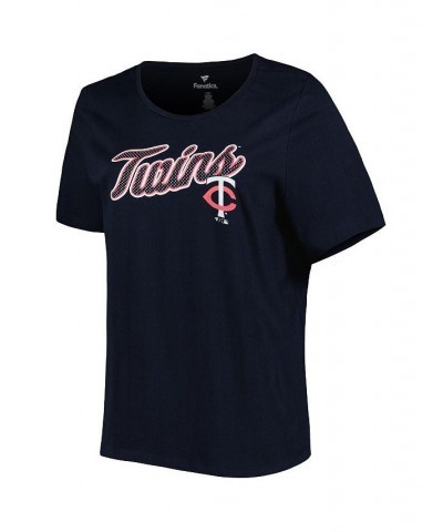 Women's Navy Minnesota Twins Plus Size Team Scoop Neck T-shirt Navy $18.54 Tops