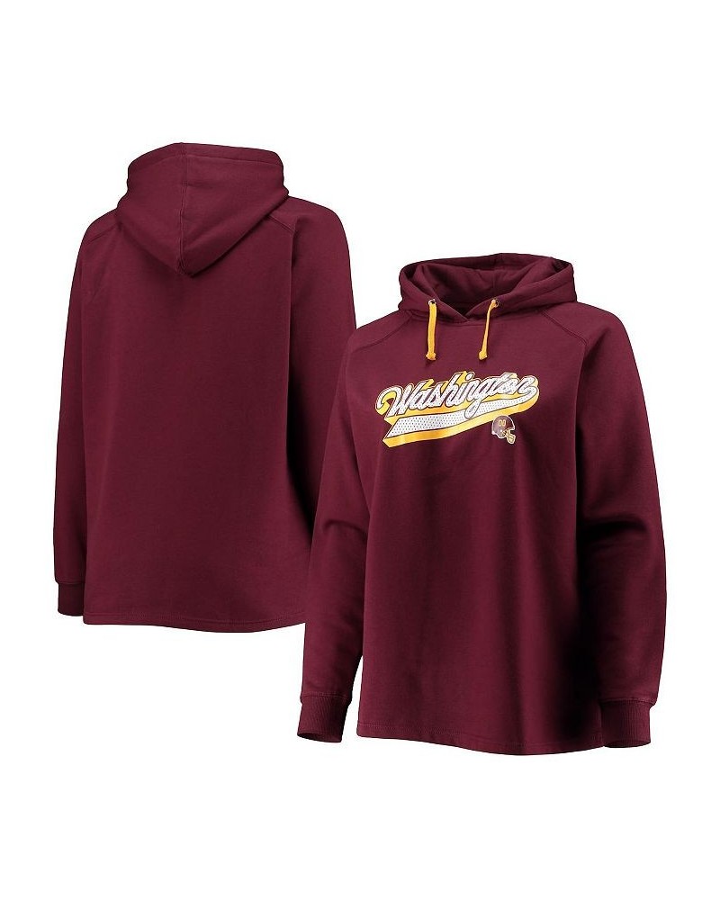 Women's Branded Burgundy Washington Football Team Plus Size First Contact Raglan Pullover Hoodie Burgundy $36.00 Sweatshirts