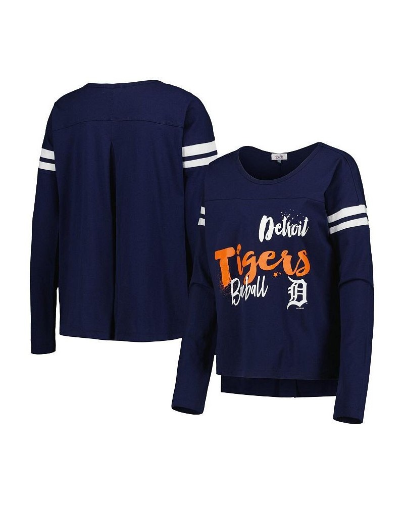 Women's Navy Detroit Tigers Free Agent Long Sleeve T-shirt Navy $28.02 Tops