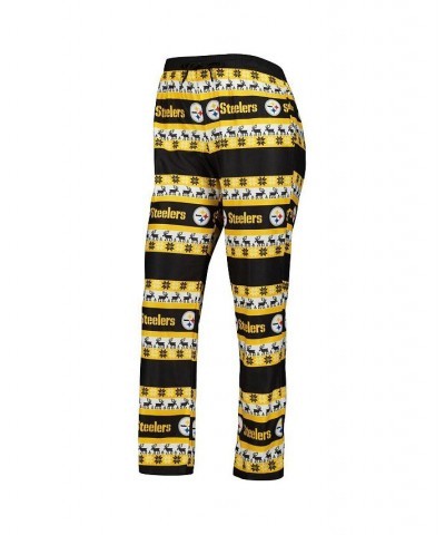 Women's Black Pittsburgh Steelers Holiday Ugly Pajama Set Black $38.40 Pajama