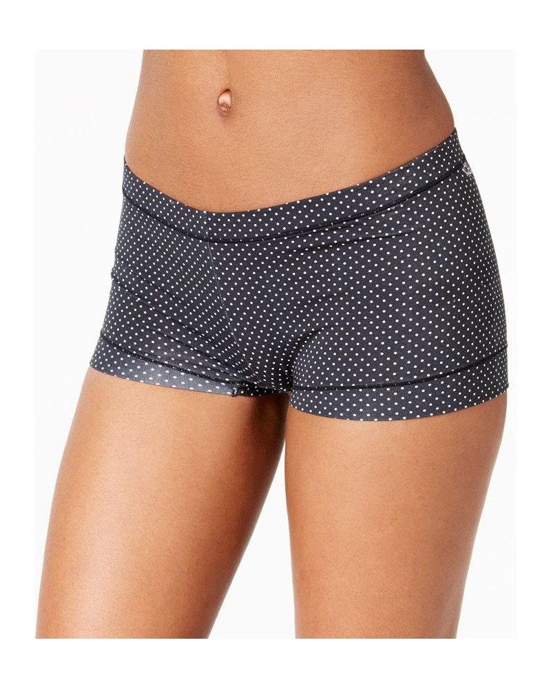 Dream Cotton Tailored Boyshort Underwear DM0002 Black w/ White Dot $9.24 Panty