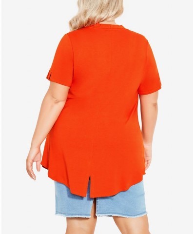Plus Size Kaylie High Low Top Orange $22.54 Tops