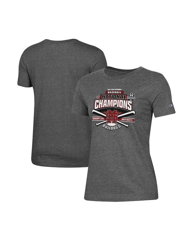 Women's Mississippi State Bulldogs 2021 NCAA Men's Baseball College World Series Champions Locker Room T-shirt Charcoal $16.3...