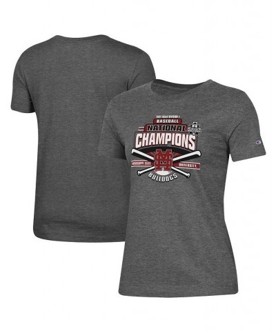 Women's Mississippi State Bulldogs 2021 NCAA Men's Baseball College World Series Champions Locker Room T-shirt Charcoal $16.3...