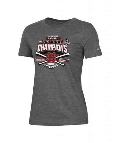 Women's Mississippi State Bulldogs 2021 NCAA Men's Baseball College World Series Champions Locker Room T-shirt Charcoal $16.3...