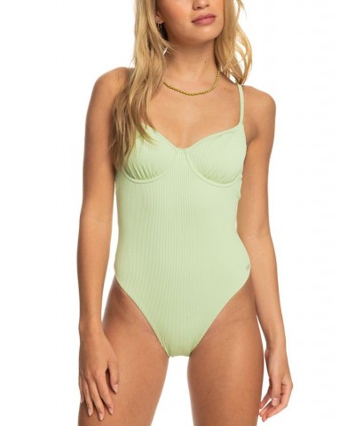 Juniors' Love the Muse Ribbed One-Piece Swimsuit Seacrest $54.00 Swimsuits