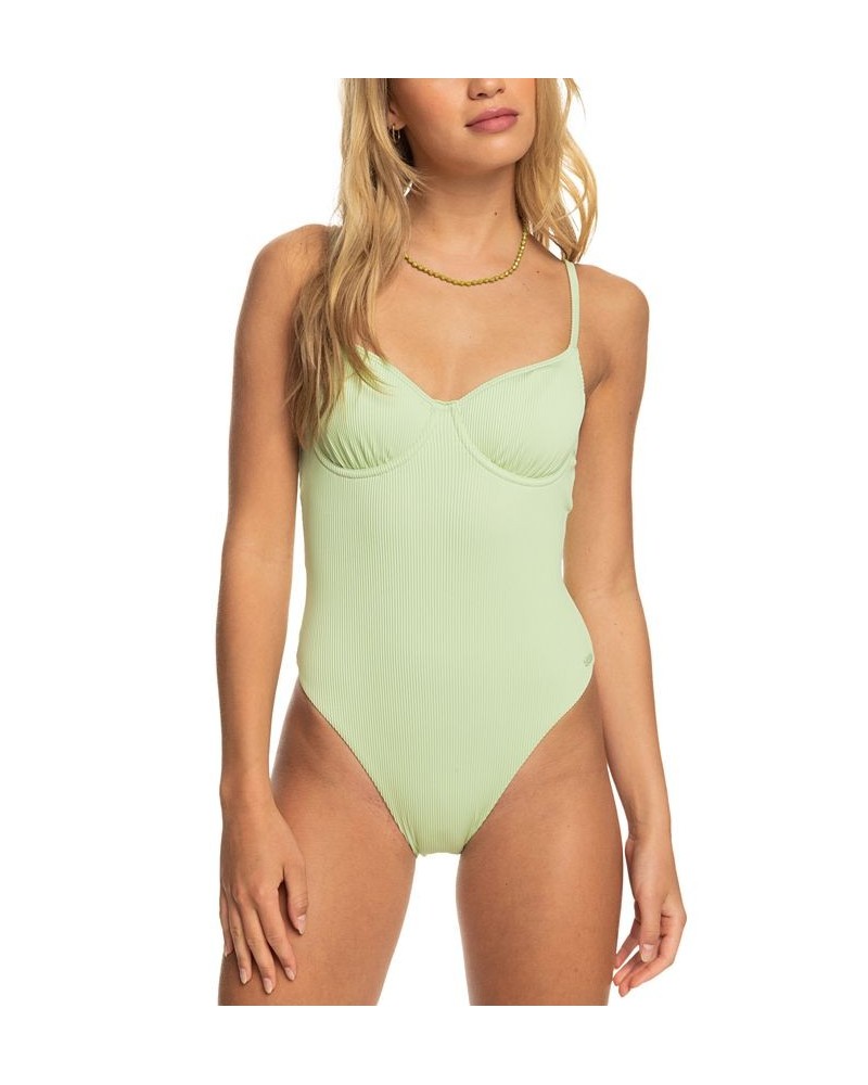 Juniors' Love the Muse Ribbed One-Piece Swimsuit Seacrest $54.00 Swimsuits