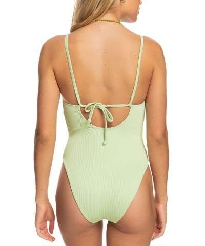 Juniors' Love the Muse Ribbed One-Piece Swimsuit Seacrest $54.00 Swimsuits