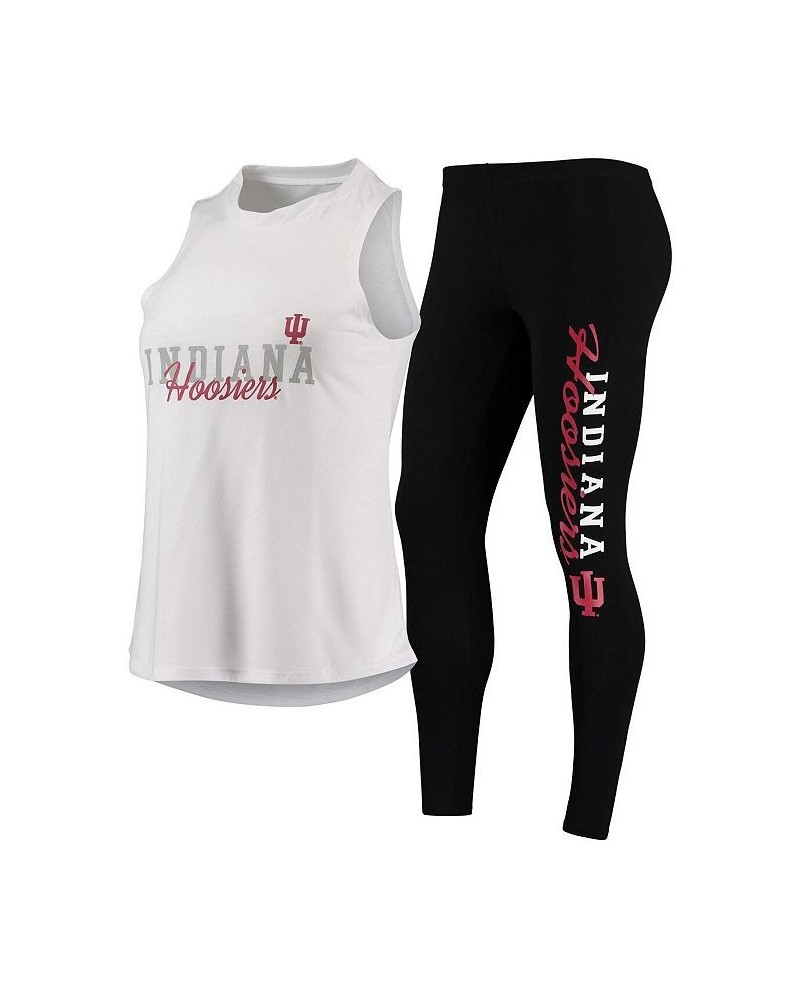 Women's White Black Indiana Hoosiers Tank Top and Leggings Sleep Set White, Black $32.50 Pajama