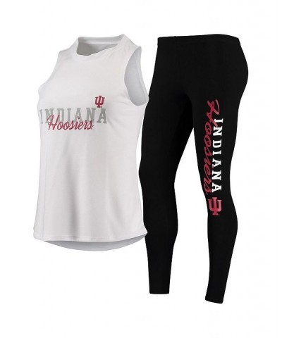 Women's White Black Indiana Hoosiers Tank Top and Leggings Sleep Set White, Black $32.50 Pajama