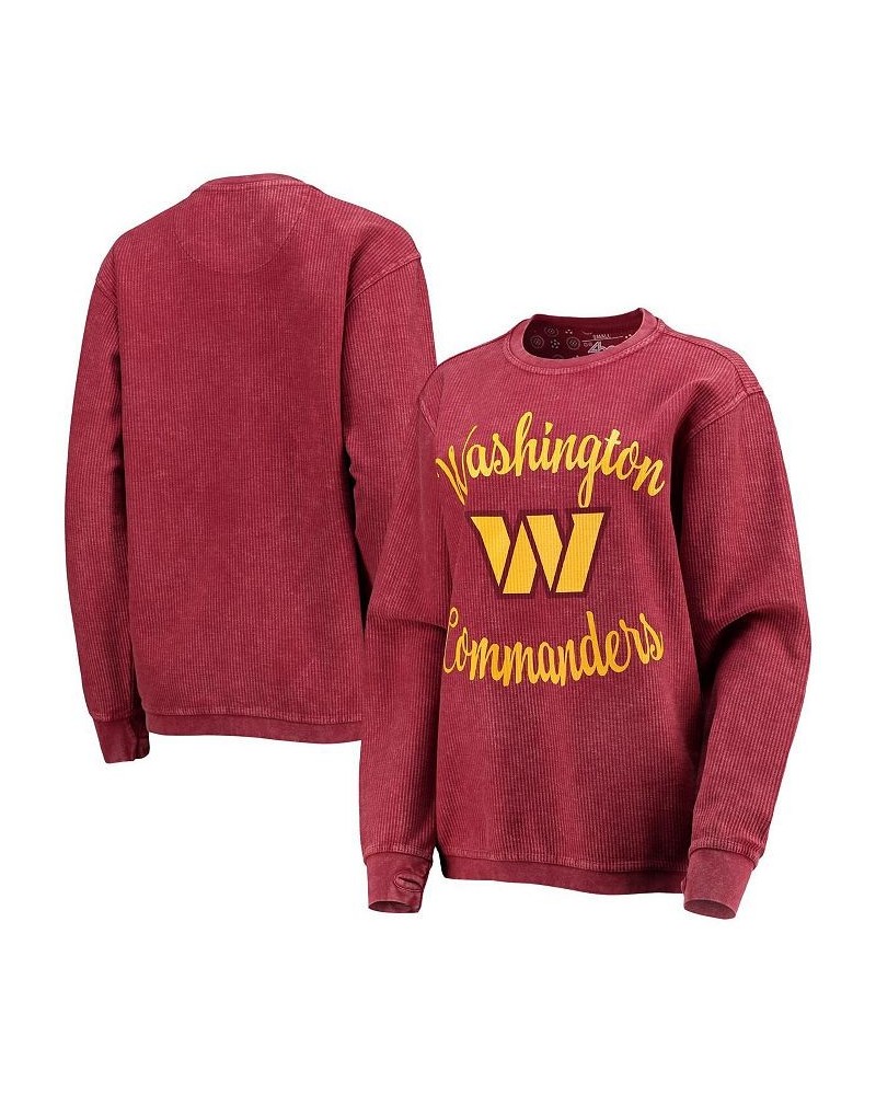 Women's Burgundy Washington Commanders Comfy Cord Pullover Sweatshirt Burgundy $38.00 Sweatshirts