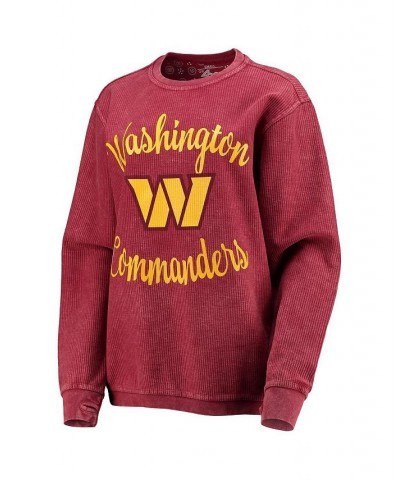 Women's Burgundy Washington Commanders Comfy Cord Pullover Sweatshirt Burgundy $38.00 Sweatshirts