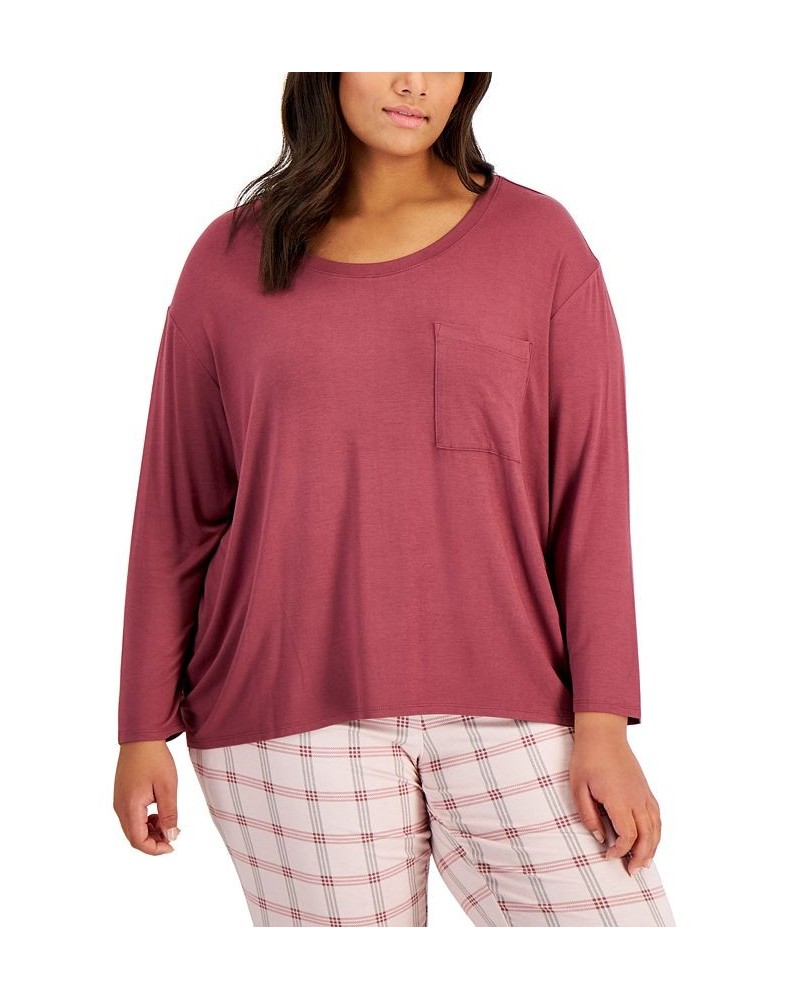 Plus Size Long-Sleeve Jersey Sleep Top Wild Ginger $11.09 Sleepwear