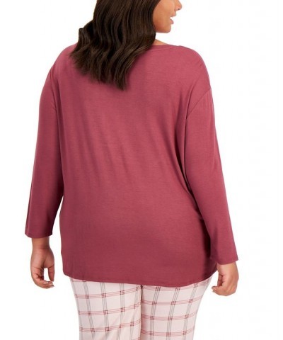 Plus Size Long-Sleeve Jersey Sleep Top Wild Ginger $11.09 Sleepwear