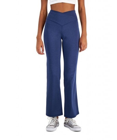 Women's Flared Cross-Dyed Full Length Leggings Navy Sail $9.46 Pants