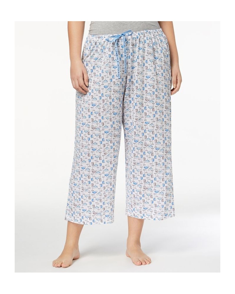 Womens Plus Size Sleepwell Printed Knit Capri Pajama Pant made with Temperature Regulating Technology Margarita $17.34 Sleepwear