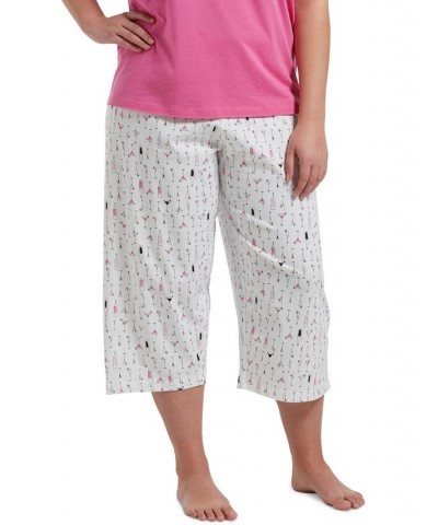 Womens Plus Size Sleepwell Printed Knit Capri Pajama Pant made with Temperature Regulating Technology Margarita $17.34 Sleepwear