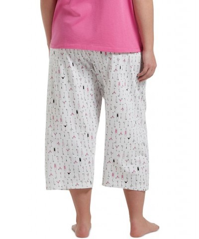 Womens Plus Size Sleepwell Printed Knit Capri Pajama Pant made with Temperature Regulating Technology Margarita $17.34 Sleepwear