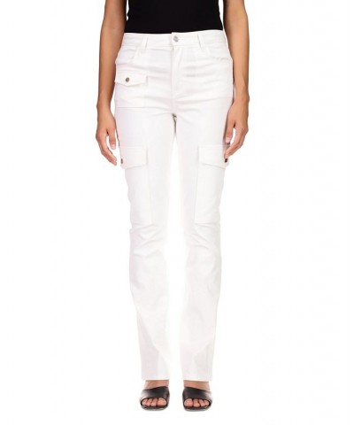 Women's Poppy Solid Bootcut Chino Cargo Pants White $31.61 Pants
