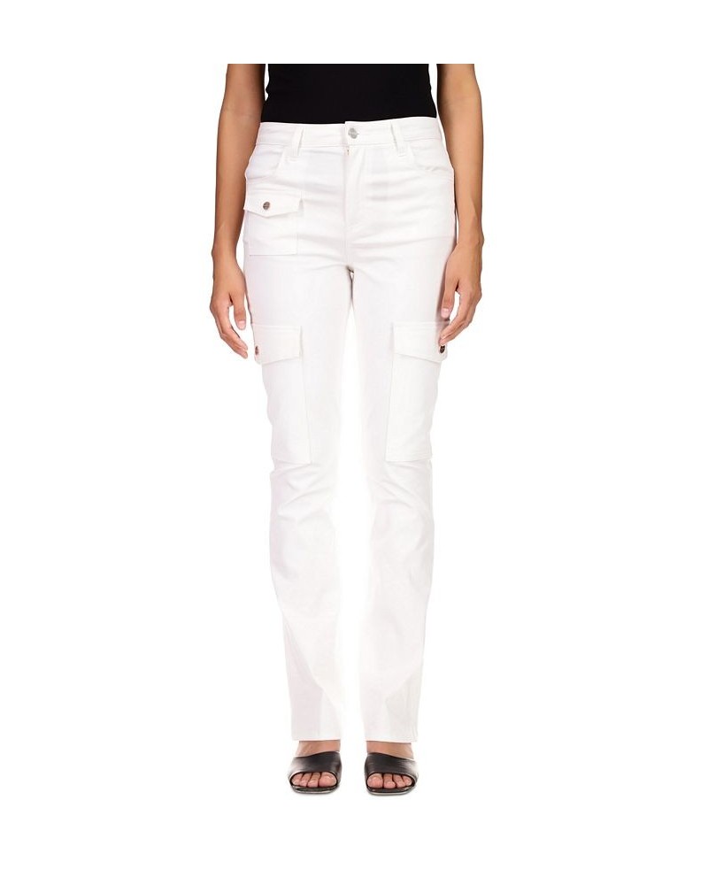 Women's Poppy Solid Bootcut Chino Cargo Pants White $31.61 Pants