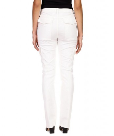 Women's Poppy Solid Bootcut Chino Cargo Pants White $31.61 Pants