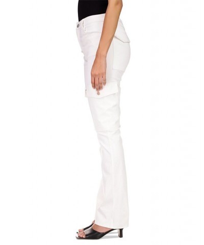 Women's Poppy Solid Bootcut Chino Cargo Pants White $31.61 Pants