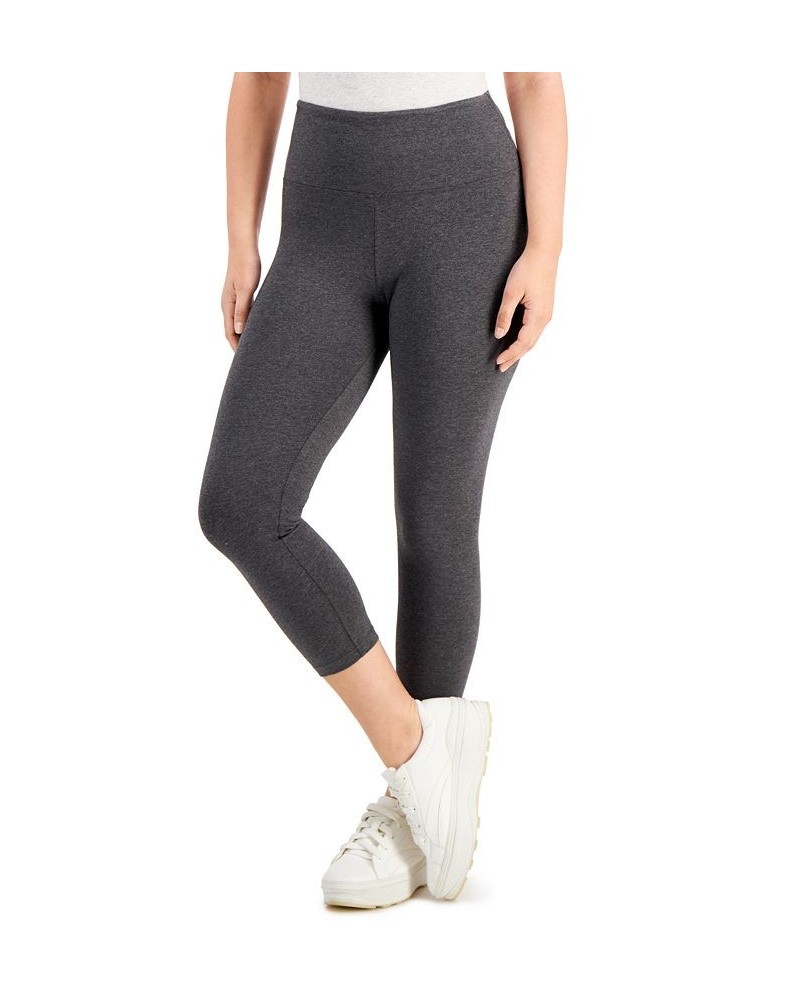 Petite High Rise Heather Capri Leggings Charcoal Heather $11.59 Pants