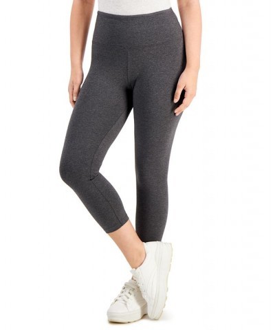 Petite High Rise Heather Capri Leggings Charcoal Heather $11.59 Pants