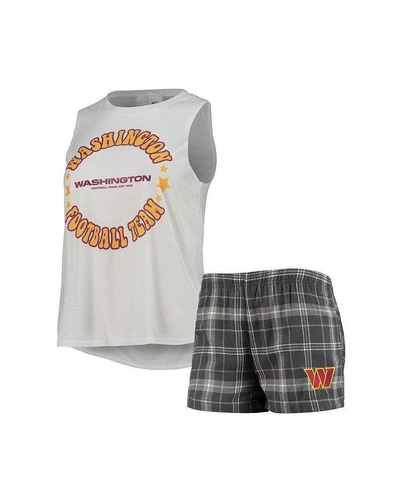 Women's White Charcoal Washington Commanders Ultimate Tank Top and Shorts 2 Piece Sleep Set White, Charcoal $28.70 Pajama