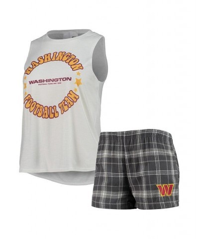 Women's White Charcoal Washington Commanders Ultimate Tank Top and Shorts 2 Piece Sleep Set White, Charcoal $28.70 Pajama