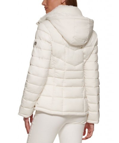 Women's Faux-Fur-Trim Hooded Puffer Coat Tan/Beige $73.60 Coats