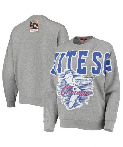 Women's Chicago White Sox Cooperstown Collection Logo Lightweight Pullover Sweatshirt Heathered Gray $37.79 Sweatshirts