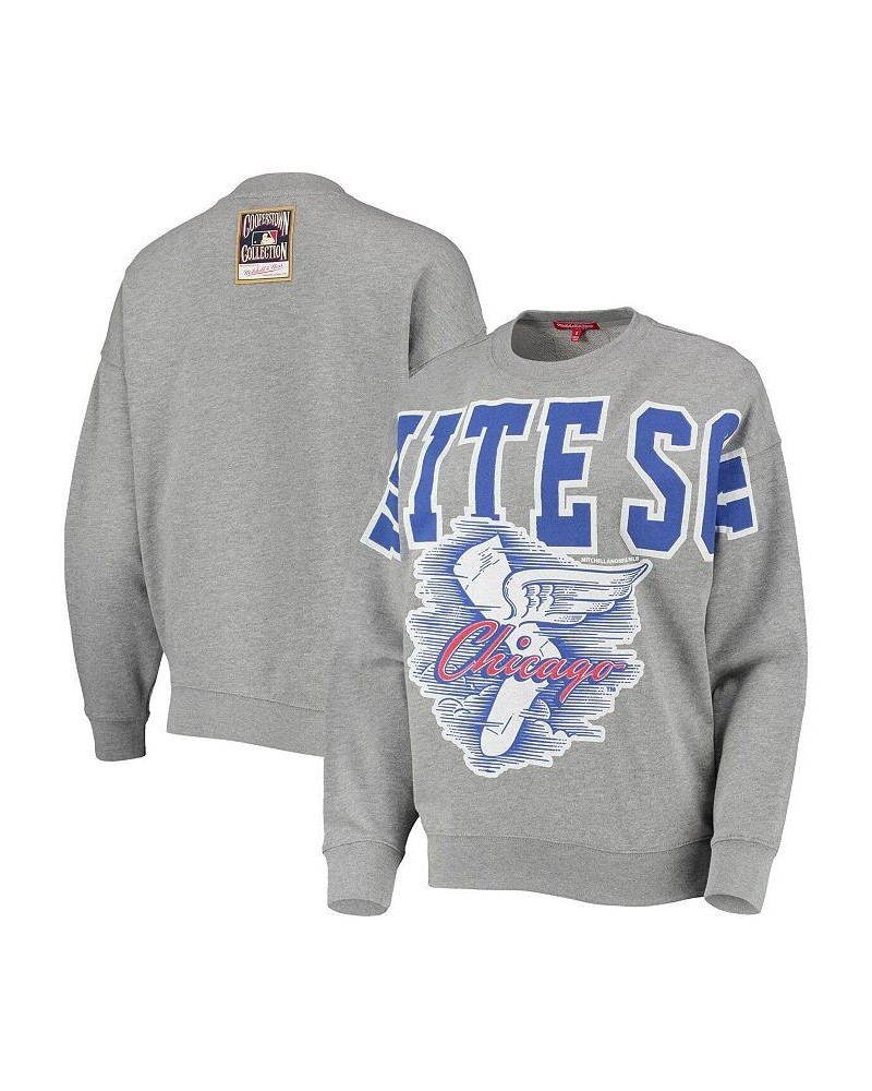 Women's Chicago White Sox Cooperstown Collection Logo Lightweight Pullover Sweatshirt Heathered Gray $37.79 Sweatshirts