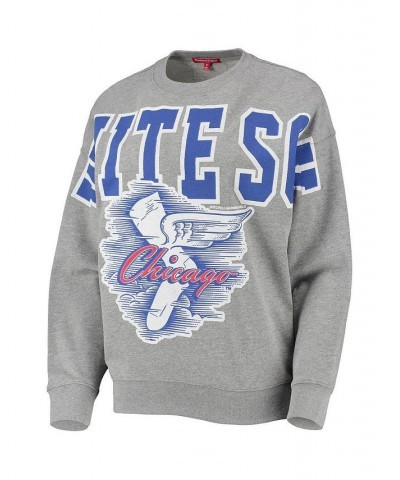 Women's Chicago White Sox Cooperstown Collection Logo Lightweight Pullover Sweatshirt Heathered Gray $37.79 Sweatshirts