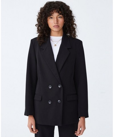 Women's Oversized Blazer Jacket Black $46.00 Jackets
