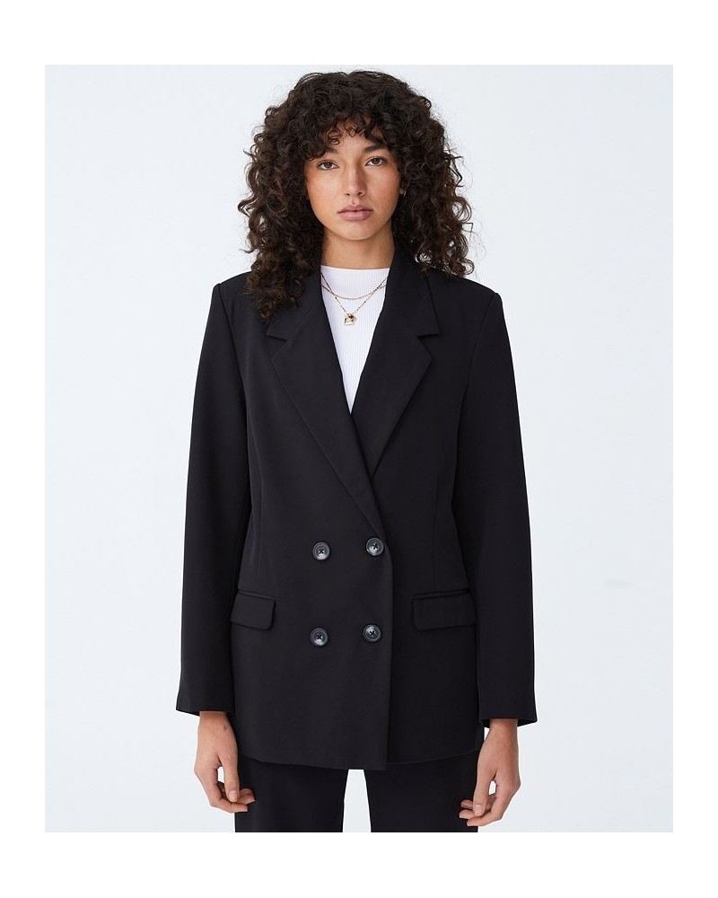 Women's Oversized Blazer Jacket Black $46.00 Jackets