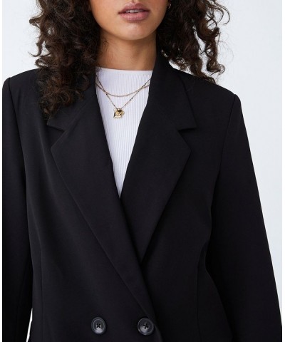 Women's Oversized Blazer Jacket Black $46.00 Jackets