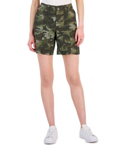 Women's Comfort-Waist Cargo Shorts Olive $15.17 Shorts