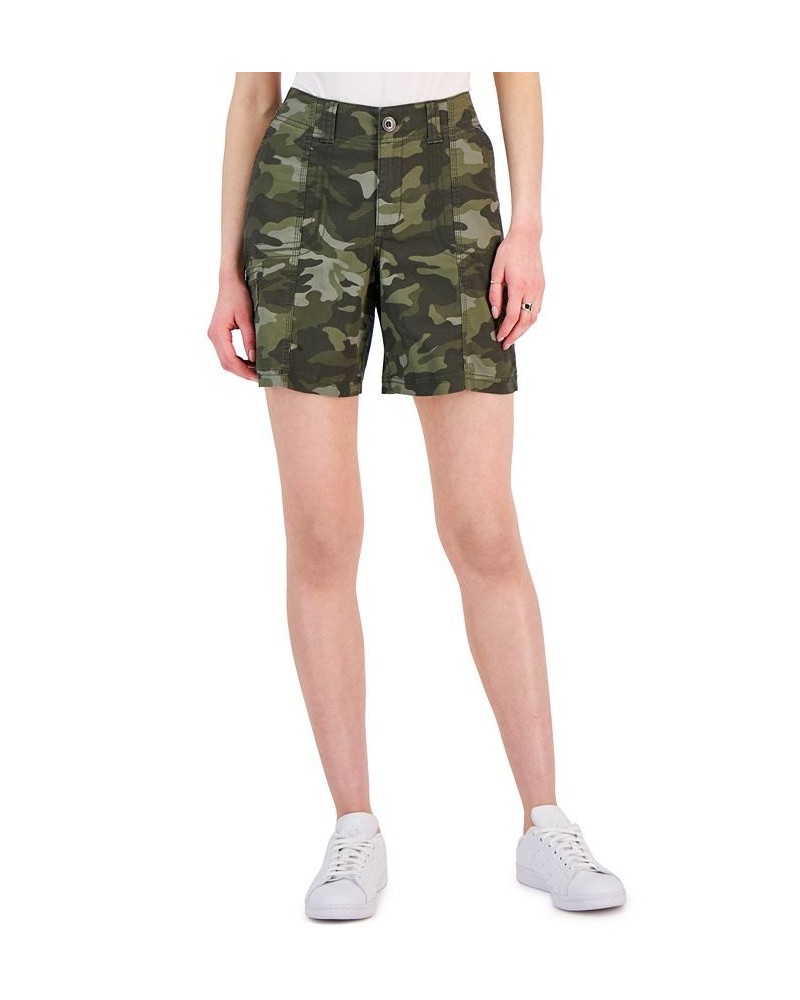 Women's Comfort-Waist Cargo Shorts Olive $15.17 Shorts